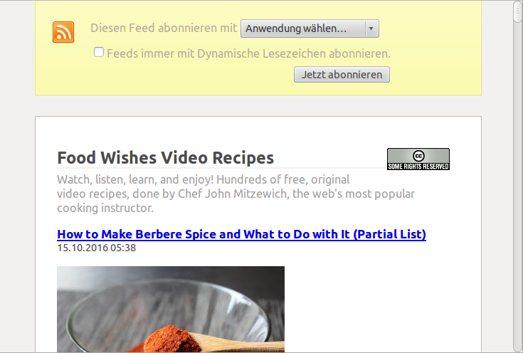 Ein News-Feed in Firefox