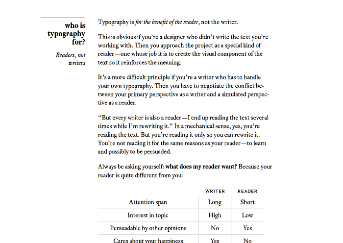 Screenshot aus 'Butterick´s Practical Typography'