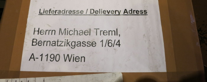 Paketbeschriftung: Lieferadresse / Delievery Adress