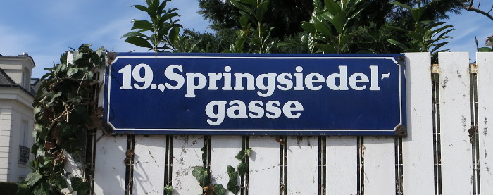 Straßenschild »19.,Springsiedelgasse«